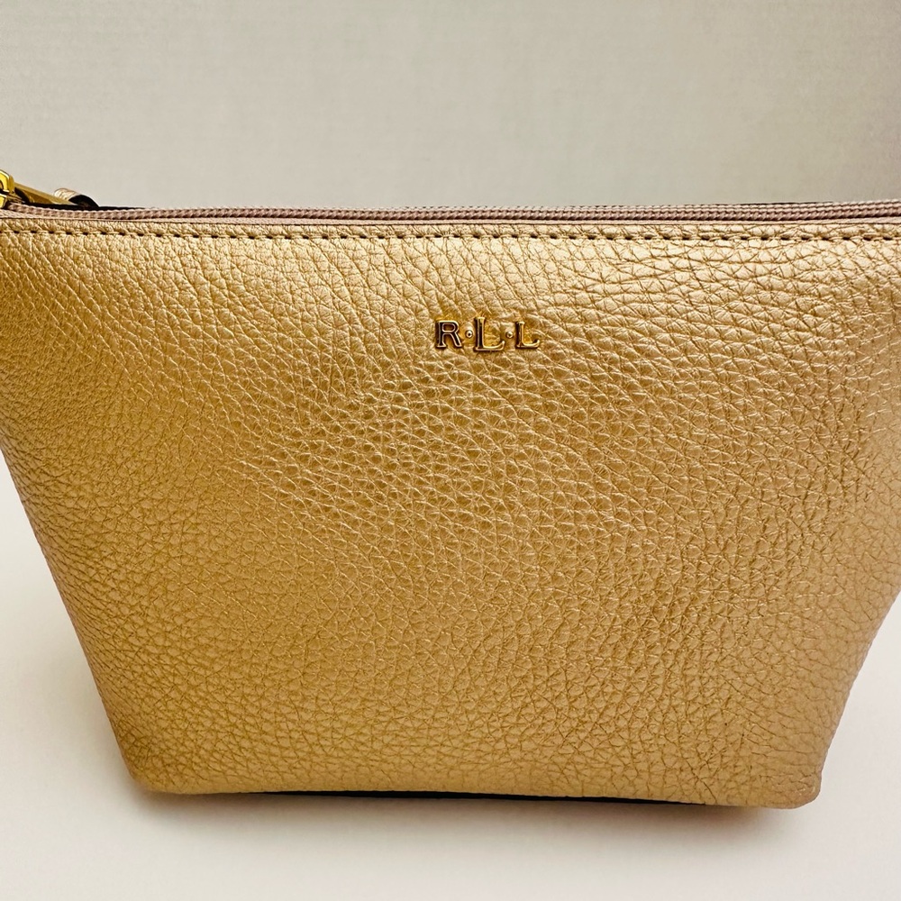 ๐ป#109 Brand new Ralph Lauren Gold cosmetic pouch